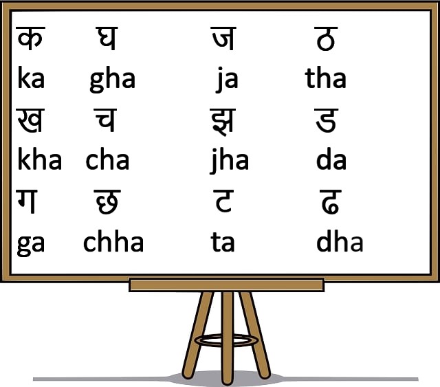 hindi barahkhadi english mein